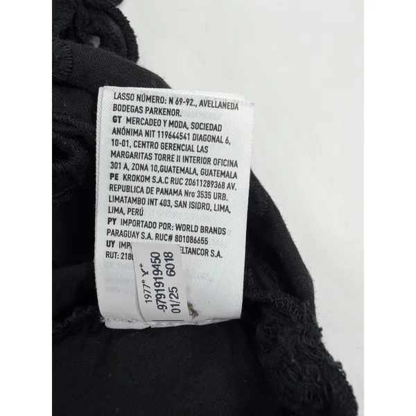 American Eagle Black Eyelet Embroidered Tie Back Crop Top Small Square Neck Puff - Image 9