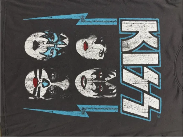KISS‎ Band Tee Small Gray Distressed Graphic Rock T-Shirt 2020 100% Cotton - Image 4