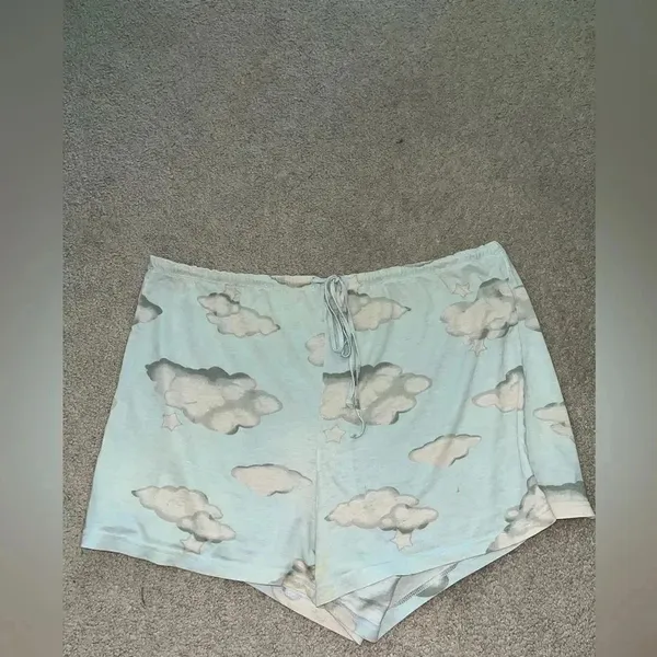 Vintage 80s ESLEEP Medium Cloud Pajama Set Shorts & Top - Image 8