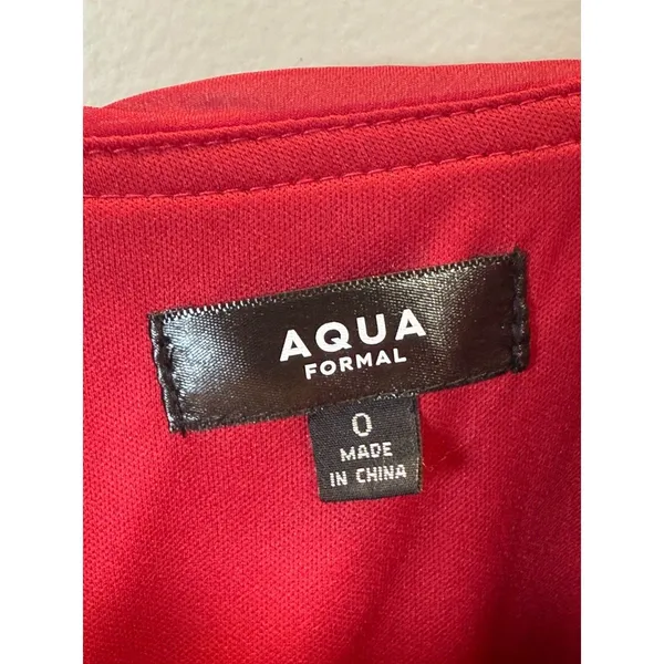 AQUA Formal Gown Women 0 Red Pleated Ruched Sweetheart Neckline Maxi Dress - Image 6