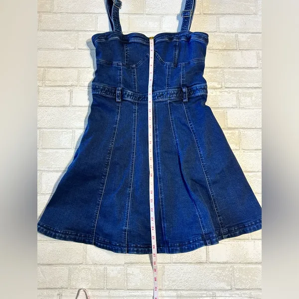 Free People Denim Dress Coastal Cowgirl Size Large - Image 9
