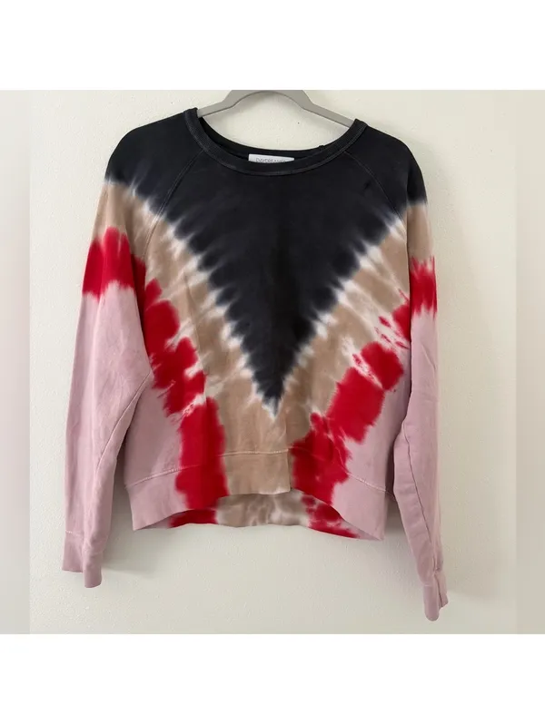 DAYDREAMER Varsity Black Multi Tie-Dye Pullover Sweatshirt size small - Image 3
