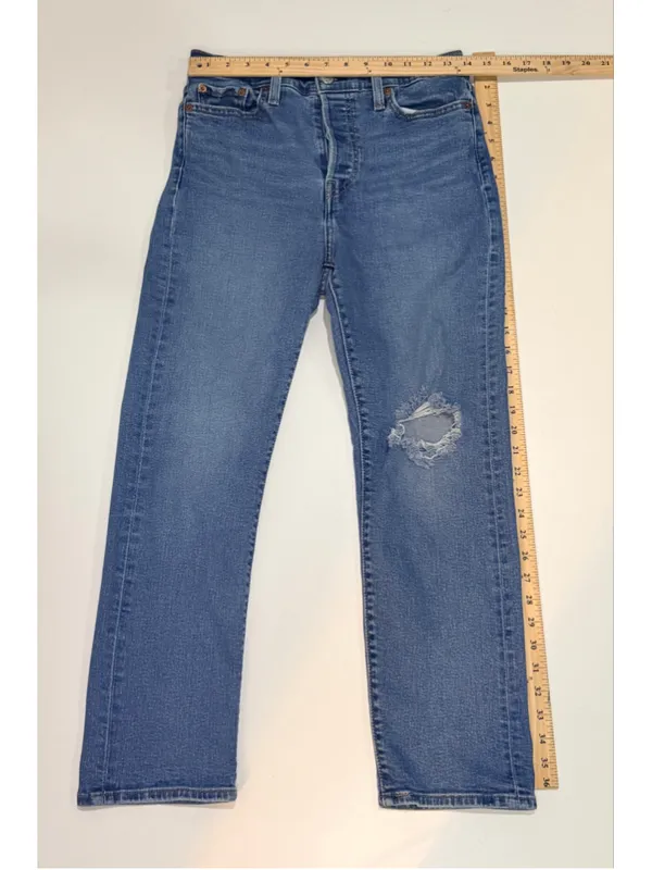 Levi’s Wedgie Straight Jeans Women’s 29 High Rise Distressed 26” Inseam - Image 2