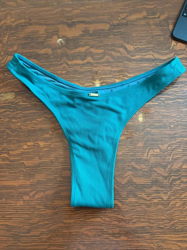 Kotomi Teal High-Cut Bikini Bottom - Women's Swim size small - Image 2