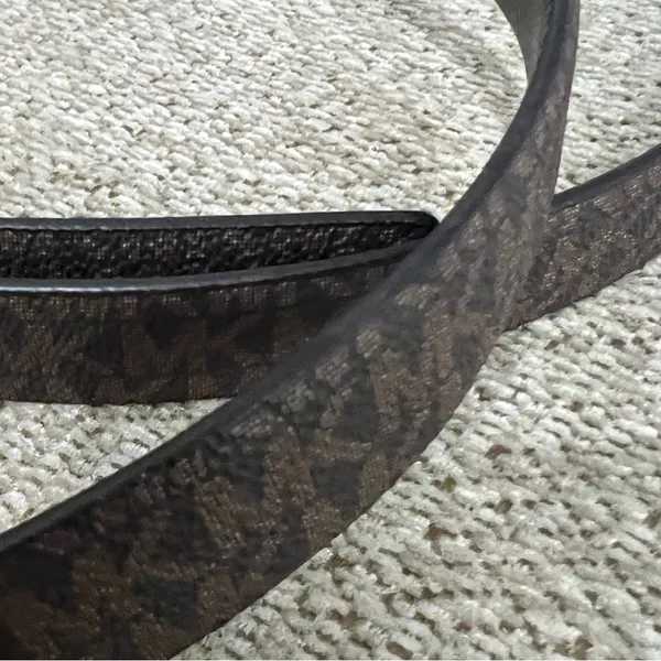 Michael Kors Dark Brown Belt with Gold Logo Buckle - Image 5