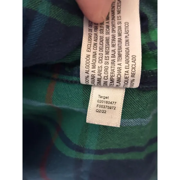 Wondershop Womens Pajama Set XS Green Blue Plaid Flannel Cotton Holiday Classic - Image 10