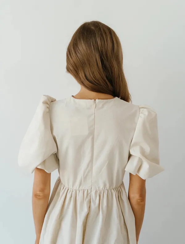 Puff Sleeve Midi Dress - Image 2