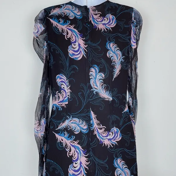 Bellevue Feather Black Zariah V Neck Long Sleeve Maxi Dress Wedding Guest - Image 6