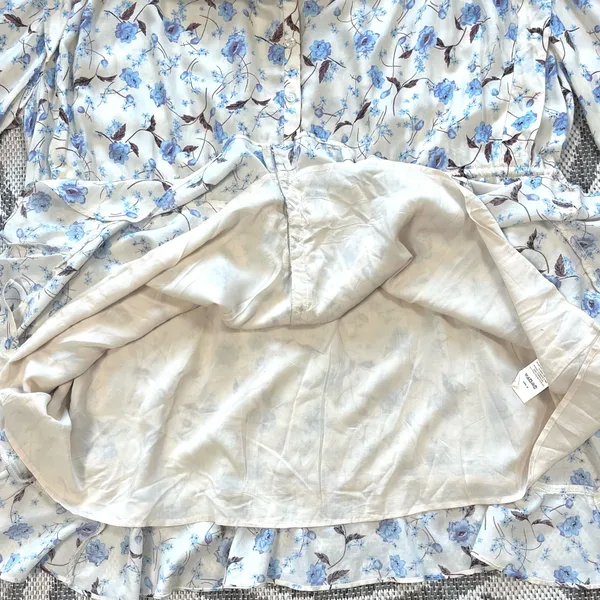 Free People Flower Fields Long Sleeve Mini Dress in Ivory Combo Medium - Image 13