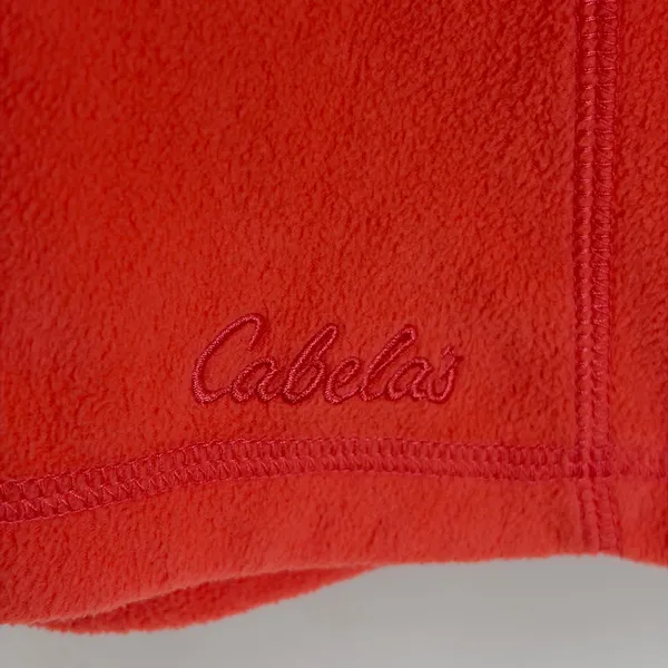 Cabelas Womens Fleece Pullover Quarter Zip Coral Orange L77SH262 Size M - Image 2