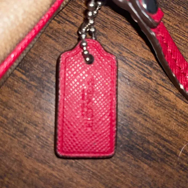 Coach Peyton Signature Go-Go Wristlet Wallet in Khaki and Red - Image 9