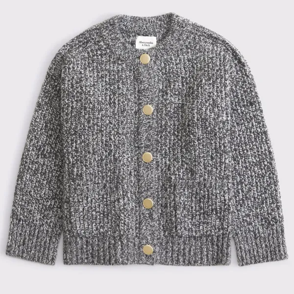 Abercrombie and Fitch- Casual crewneck cardigan with metallic details - Image 4