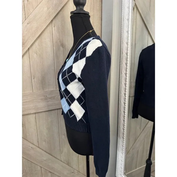 Brandy Melville "Elizabeth" Argyle Cardigan 💙 - Image 5
