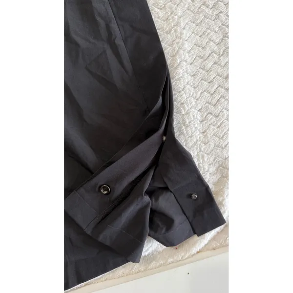 Athleta Black Wide Leg Side Zip Trousers Snap side Pants Size 4 - Image 3