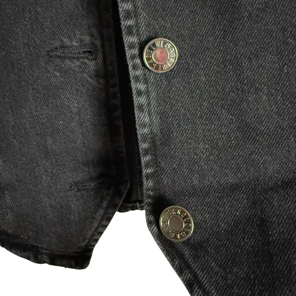 Agolde Heller Sleeveless Black Denim Button Front Structured Vest Spider XS - Image 9