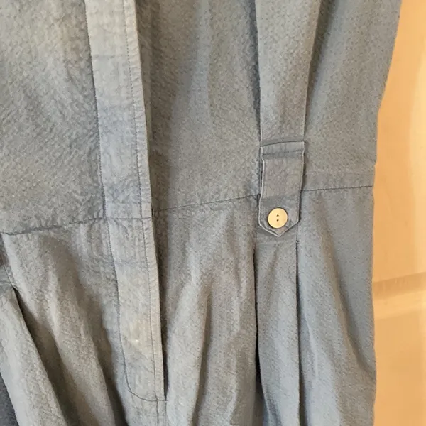 Orvis Vintage 1980s House Dress Maxi Long Button Down Blue Size 14 Casual EUC - Image 10