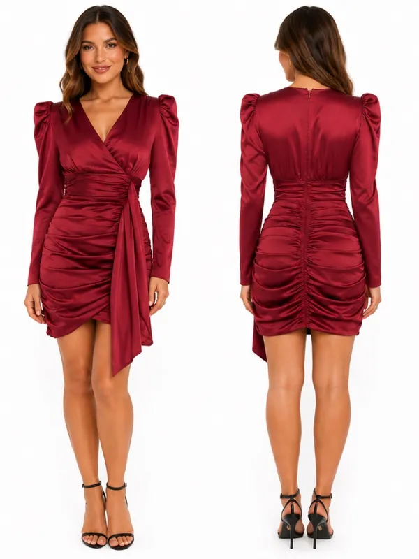 Lavish Lice.‎ Ruby Holiday Satin Wrap Dress. - Image 2