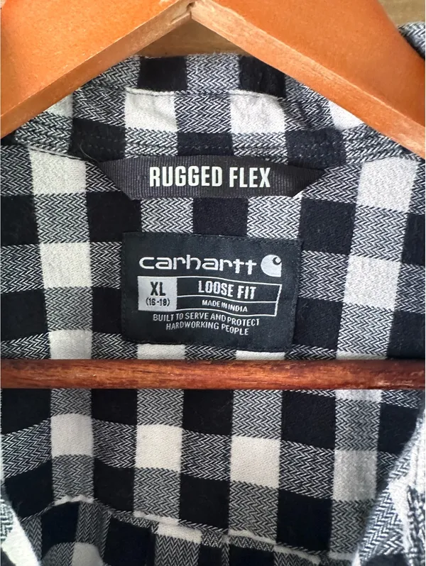 Carhartt Women’s Rugged Flex Loose Midweight Flannel Long Sleeve Plaid Shirt XL - Image 7