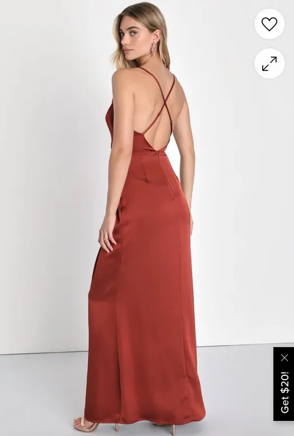 Lulus Satin Maxi Dress - Image 2