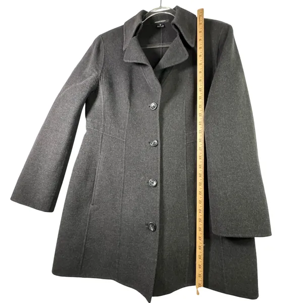 Ellen Tracy‎ Wool Angora Blend Car Coat Gray Womens Sz 12 Tailored Quiet Luxury - Image 7
