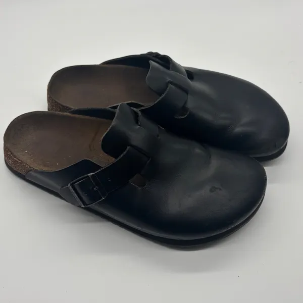 Birkenstock London Black Leather Clogs EU 38 L7 M5 Closed Toe Shoes - Image 9