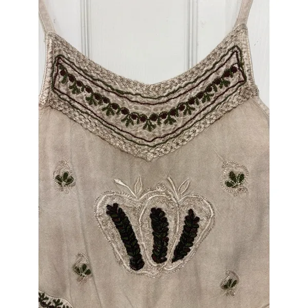 Vtg 90s Embroidered Fruit Boho Crop Top XS Festival Beach Hippie Granola Girl - Image 3
