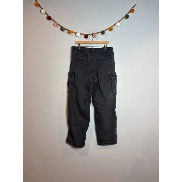 Uniqlo washed black stretchy cargo jeans - Image 2