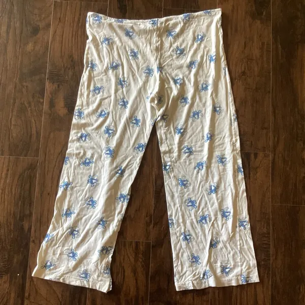 Wide Leg Pajama Pants White - Image 3
