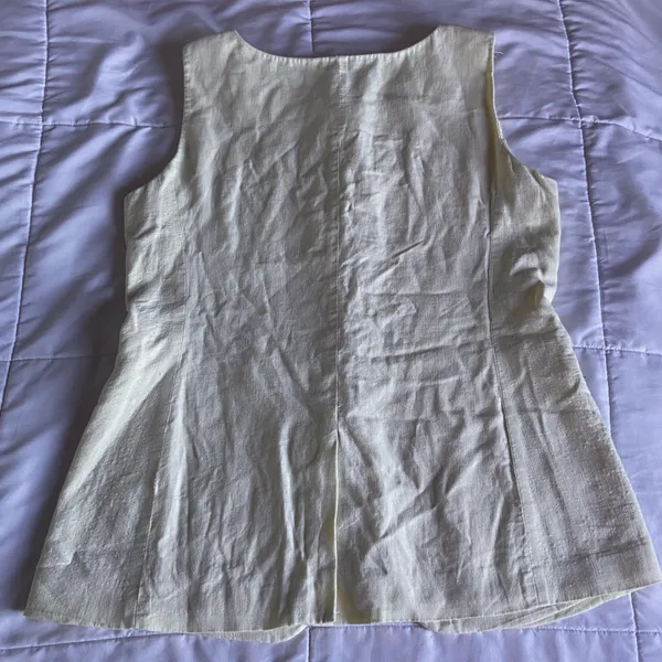 Ann Taylor Butter Yellow Linen Vest - Image 4