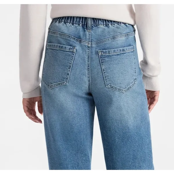 No Boundaries Womens Jeans Sz XS Medium Wash High Rise Baggy Wide Leg Denim NWT - Image 6