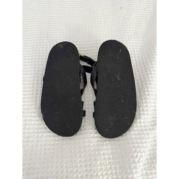 Amazon Black Strappy Ankle Strap Flat Sandals Size 7 - Image 3