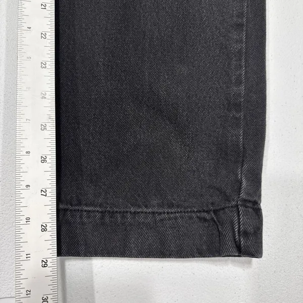 Forever 21 Jeans Womens Size 24 Cargo Wide Leg Belted Faded Black Denim Pants - Image 11