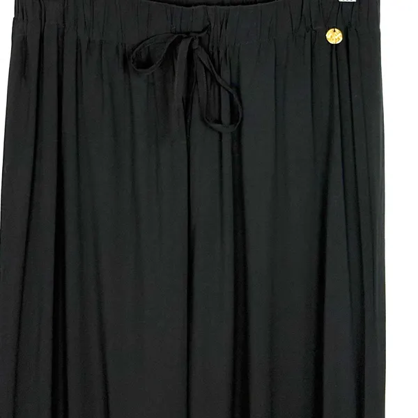 Sun68 Womens Viscose Wide Leg Drawstring Pants Black Relaxed Beach Size Medium - Image 9