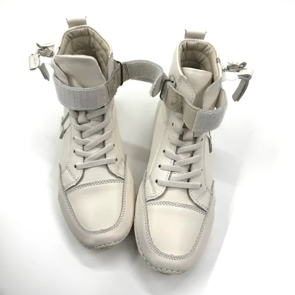 Laceup Box Boots Round Toe Leather Winter Ankle Boots Nonslip High Top Sneakers - Image 6