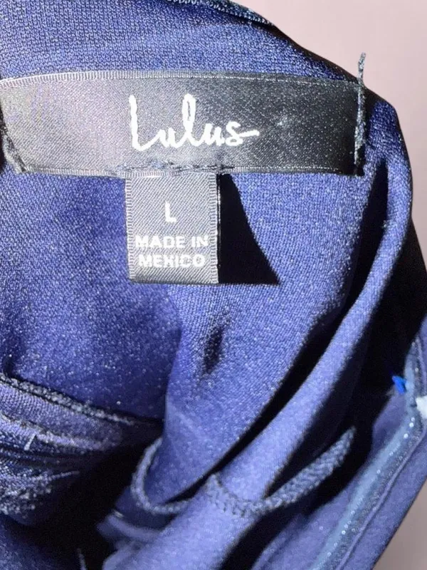 Lulu's Strapless Navy V-Notch Wide-Leg Jumpsuit - Image 6
