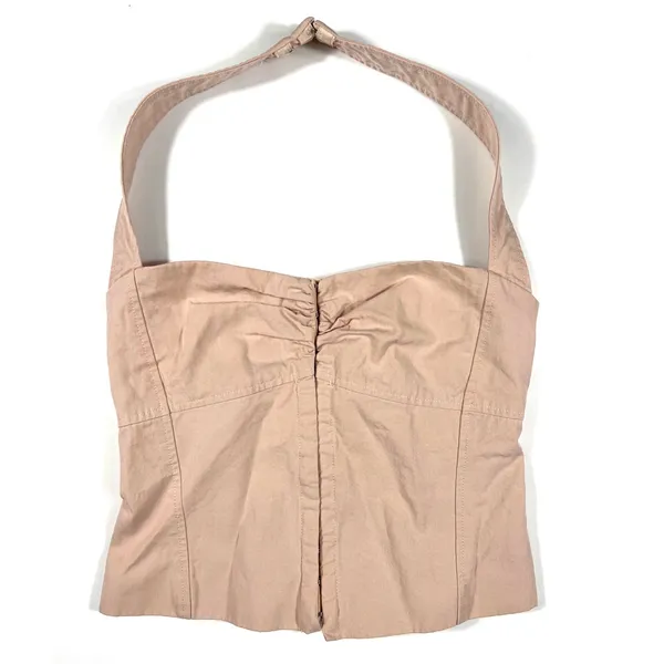 Zara Women XS Pink Halter Corset Top Coquette Balletcore Festival EUC - Image 2