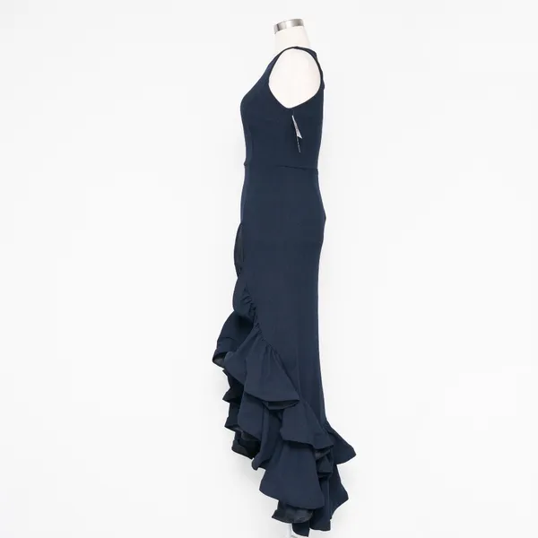 Betsy & Adam - Arielle Scuba Crepe Ruffle‎ Slit Gown - Image 6
