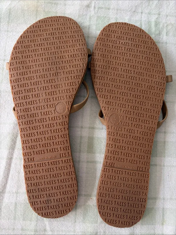 TKEES Slim Double-Strap Sandals in Tan - Image 2