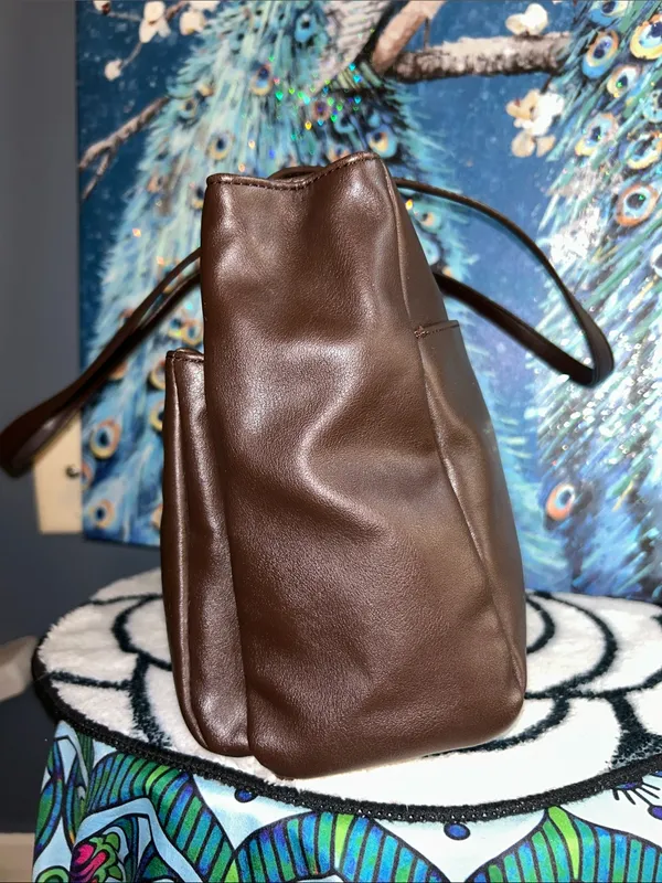 Classic Brown Leather Tote Bag - Women’s Everyday Shoulder Bag - Image 3