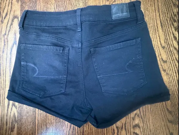 American eagle black high rise shortie denim shorts - Image 2