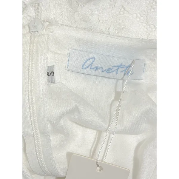 Anette White Floral Lace High Low Halter Dress Sleeveless New‎ With Tags Size S - Image 4