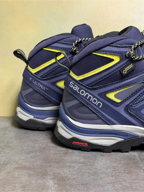 Salomon X Ultra Wide GTX Women's Wide Waterproof Hiking Boots Blue/Yellow Sz 10 - Image 13