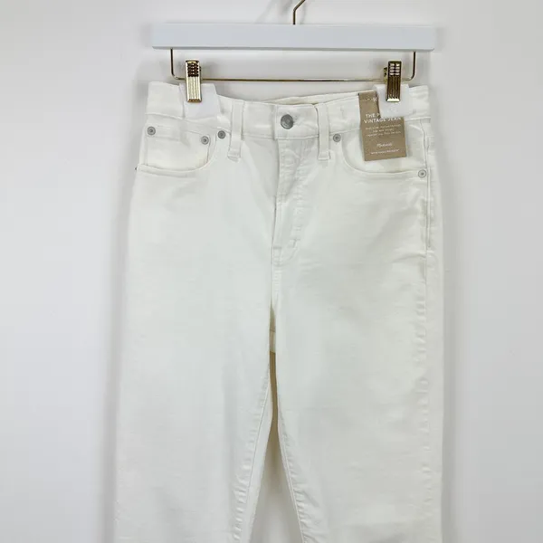 Madewell The Perfect Vintage Jean Tile White High Rise Classic Mom US 23 NWT - Image 9