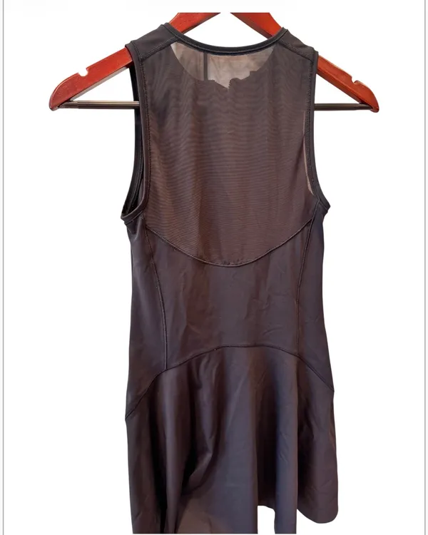 Athleta Black Tennis Dress Mesh Back Sleeveless Sports Golf Fit Flare XS - Image 4