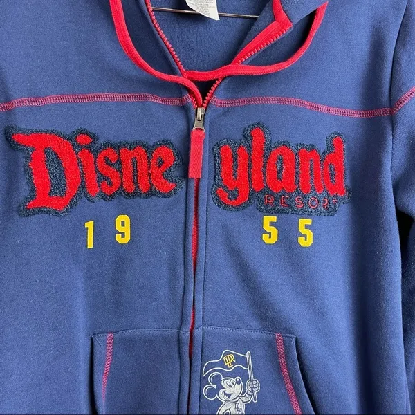 Disney Disneyland Resort Embroidered Patch 1955 Full Zip Hooded Jacket Size Large - Image 2