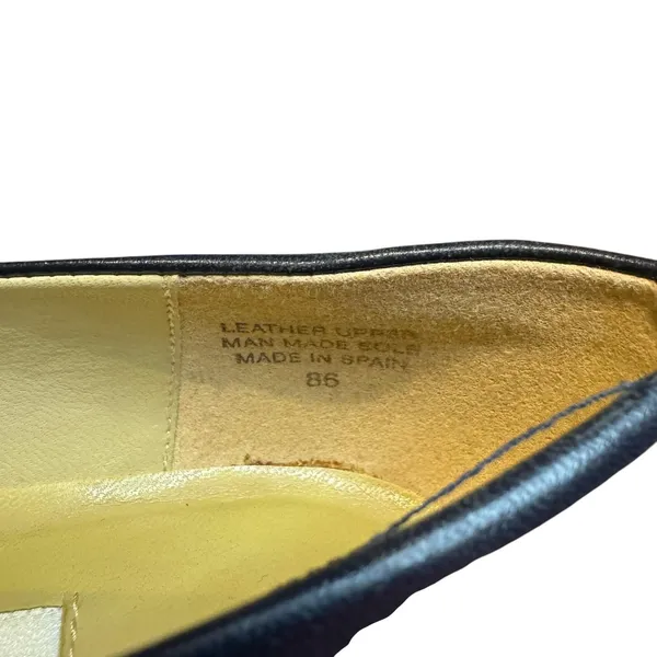 Etienne Aigner Time Shoes‎ Womens Size 7 Blue Leather Cap Toe Block Heel Pumps - Image 5