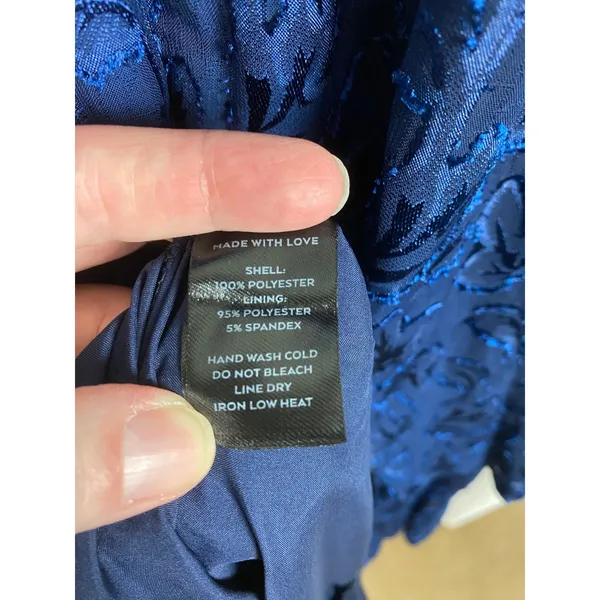 Lulus Navy Blue Make It Mesmerizing Jacquard Tiered Midi Dress Sz.L NWT - Image 14
