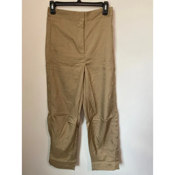 New Estellina Tan Cropped Straight Pants Size Small - Image 2
