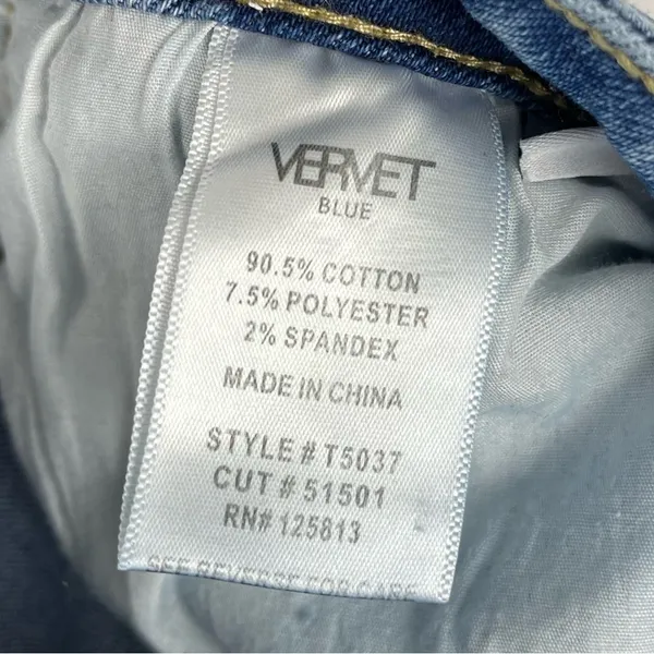 Vervet Size 30 Blue High Rise Distressed Raw Hem Straight Leg Crop Jeans Cali - Image 5