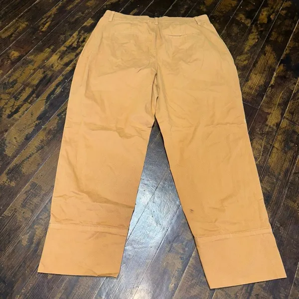 J Crew tan flat front business casual 12 preppy slacks - Image 2